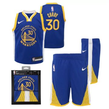 KIDS' NBA GOLDEN STATE WARRIORS STEPHEN CURRY ICON JERSEY BOX SET 'BLUE'