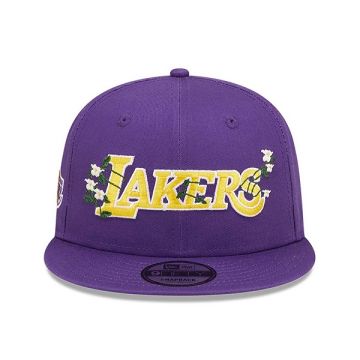 LA LAKERS FLOWER WORDMARK 9FIFTY SNAPBACK CAP 'PURPLE'